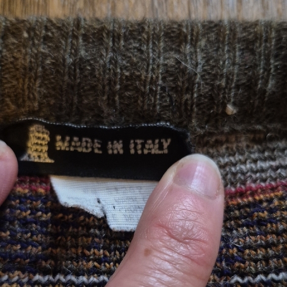 Vintage Made in Italy Fair Isle Wool Blend Sweater Large Earth Tones - Picture 3 of 7